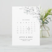 Botanische Floral Calendar sparen de Uitnodiging v (Staand voorkant)