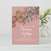 Botanische Floral Carnese Greenery Wedding Kaart (Staand voorkant)