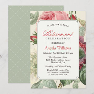 Botanische Floral Elegant Retirement Party Kaart