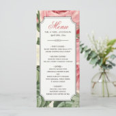 Botanische Floral Elegant Wedding Menu (Staand voorkant)