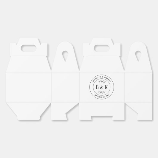 Botanische Floral Fun Monogram Weddenschap Paars N Bedankdoosjes (Ongevouwen)