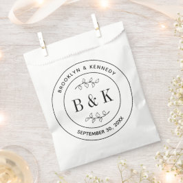 Botanische Floral Fun Monogram Weddenschap Paars N Bedankzakje