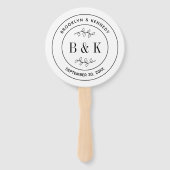 Botanische Floral Fun Monogram Weddenschap Paars N Handwaaier (Voorkant)