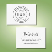 Botanische Floral Fun Monogram Weddenschap Paars N Informatiekaartje