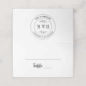 Botanische Floral Fun Monogram Weddenschap Paars N Plaatskaartje (Buitenkant ongevouwen)