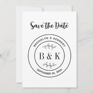 Botanische Floral Fun Monogram Weddenschap Paars N Save The Date