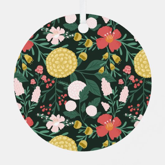 Botanische Floral Garden Elegant Foto Lijst Green Metalen Ornament (Achterkant)