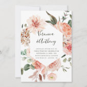 Botanische Floral Garden Elegant Hexagon Wedding Kaart (Voorkant)