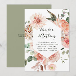 Botanische Floral Garden Elegant Hexagon Wedding Kaart