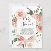 Botanische Floral Garden Hexagon Baby shower Kaart (Voorkant)