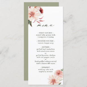 Botanische Floral Garden Waterverf Wedding Menu