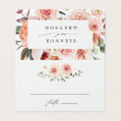 Botanische Floral Garden Weddenschap Place Card Kaart (Buitenkant ongevouwen)