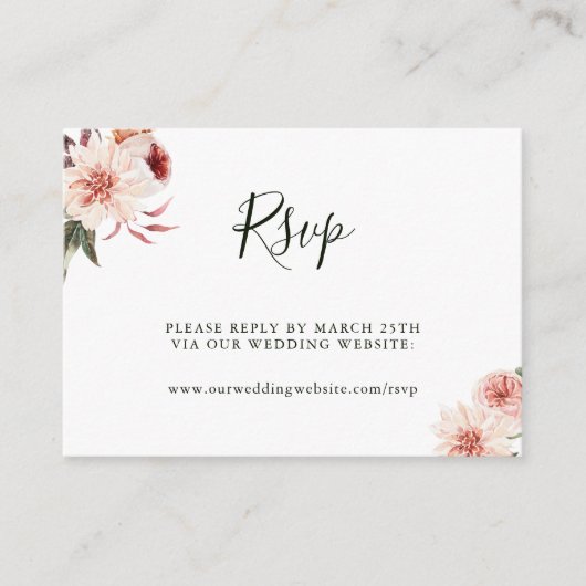 Botanische Floral Garden Wedding Website RSVP Informatiekaartje (Voorkant)