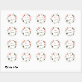 Botanische Floral Garden Wreath Wedding Ronde Sticker (Vel)