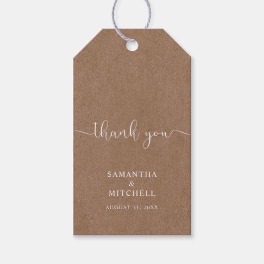 Botanische Floral Illustratie Dank u Label Cadeaulabel (Voorkant)