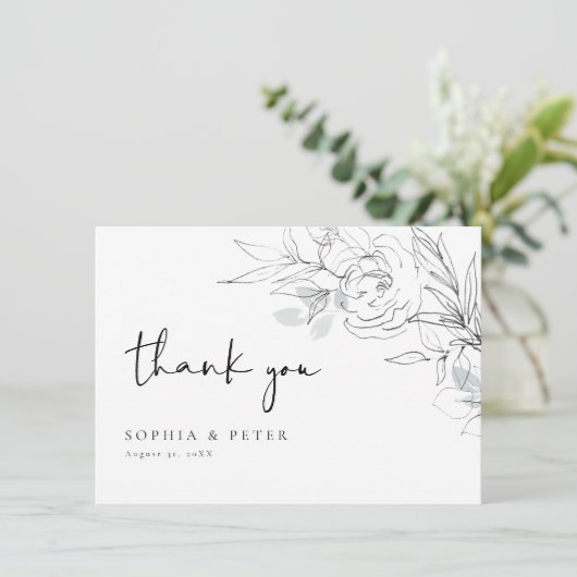 Botanische Floral Illustratie Hartelijk dank Bedankkaart (Staand voorkant)