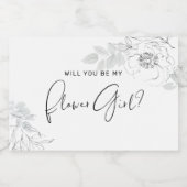 Botanische Floral Illustration Bloemenmeisje Sparkling Wijnetiket (Enkel label)