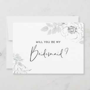 Botanische Floral Illustration Bridesmaid Card Bedankkaart