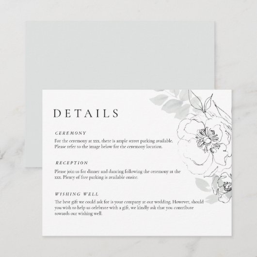 Botanische Floral Illustration Detail Card Kaart (Voorkant / Achterkant)