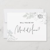 Botanische Floral Illustration Maid of Honor Card Bedankkaart (Voorkant)