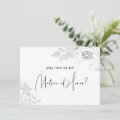 Botanische Floral Illustration Matron of Honor Car Bedankkaart (Staand voorkant)