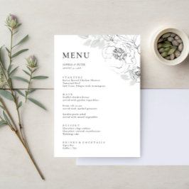 Botanische Floral Illustration Menu Card