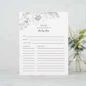 Botanische Floral Illustration Name Recipe Card (Staand voorkant)