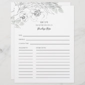 Botanische Floral Illustration Name Recipe Card (Voorkant / Achterkant)