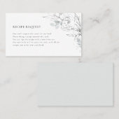 Botanische Floral Illustration Recipe Request Card Visitekaartje (Voorkant / Achterkant)