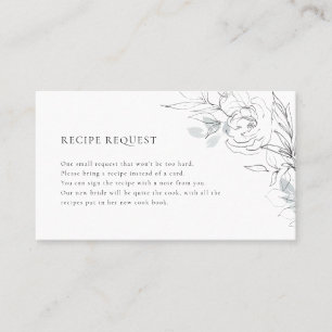 Botanische Floral Illustration Recipe Request Card Visitekaartje