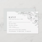 Botanische Floral Illustration RSVP Card Informatiekaartje (Voorkant / Achterkant)