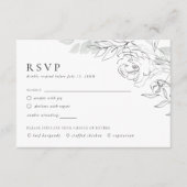 Botanische Floral Illustration RSVP Card Informatiekaartje (Voorkant)