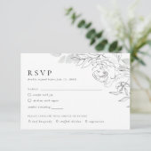 Botanische Floral Illustration RSVP Card Informatiekaartje (Staand voorkant)