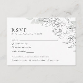 Botanische Floral Illustration RSVP Card Informatiekaartje