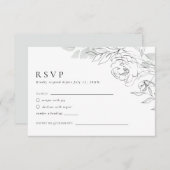 Botanische Floral Illustration RSVP Card Informatiekaartje (Voorkant / Achterkant)