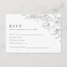 Botanische Floral Illustration RSVP Card Informatiekaartje