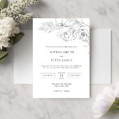 Botanische Floral Illustration Wedding Invitation Kaart