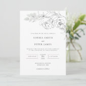 Botanische Floral Illustration Wedding Invitation Kaart (Staand voorkant)