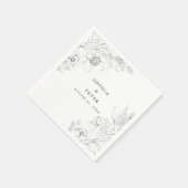 Botanische Floral Illustration Wedding Servet (Hoek)