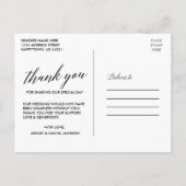 Botanische Floral kalligrafie Weddenschap Bedankt Briefkaart (Achterkant)