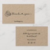 Botanische Floral Kraft Logo Minimale Dank je Busi Visitekaartje (Voorkant / Achterkant)