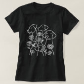 Botanische Floral Labrador Minimalistische lijnkun T-shirt (Design voorkant)
