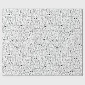 Botanische Floral Line Art Cadeaupapier (Vlak)