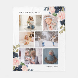 Botanische Floral mam Foto Collage Fleece Deken