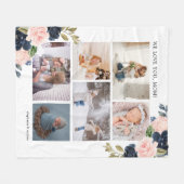 Botanische Floral mam Foto Collage Fleece Deken (Voorkant (Horizontaal))