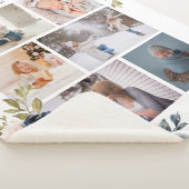 Botanische Floral mam Foto Collage Waterverf Sherpa Deken (3/4)