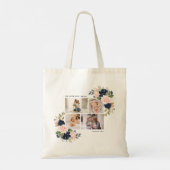 Botanische Floral mam Foto Collage Waterverf Tote Bag (Achterkant)