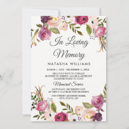 Botanische Floral Memorial Notice Service Kaart