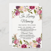 Botanische Floral Memorial Notice Service Kaart (Voorkant / Achterkant)
