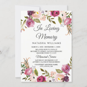 Botanische Floral Memorial Notice Service Kaart